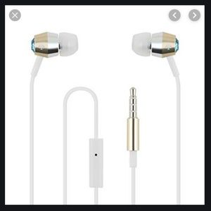 kate spade blue white earbuds with hands free microphone nwt